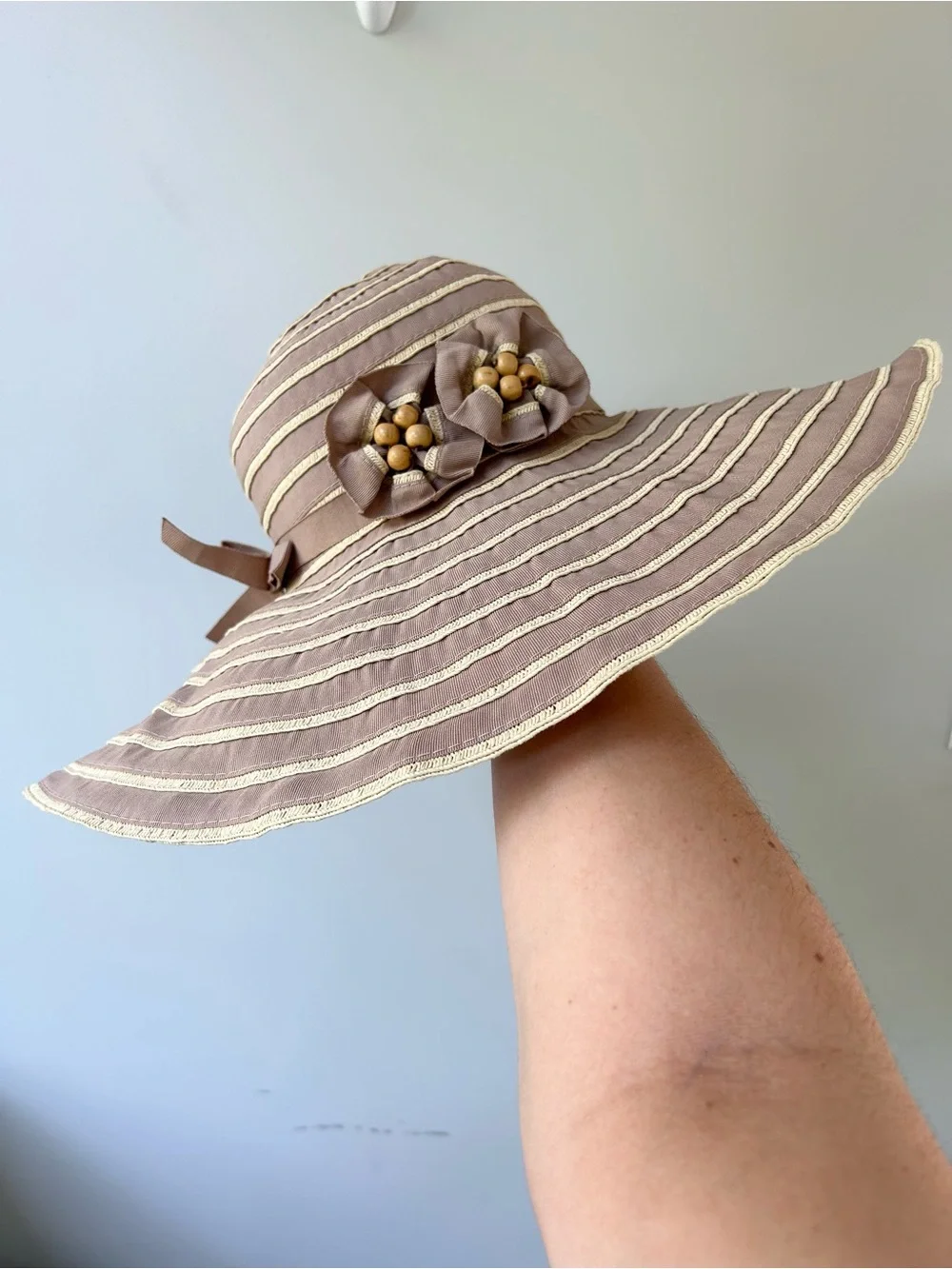 J Callanan floppy packable woven cotton and paper sun beach hat